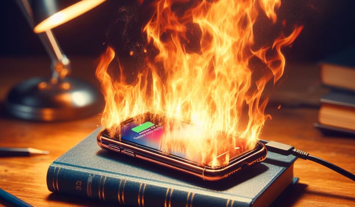 bateria prendida fuego